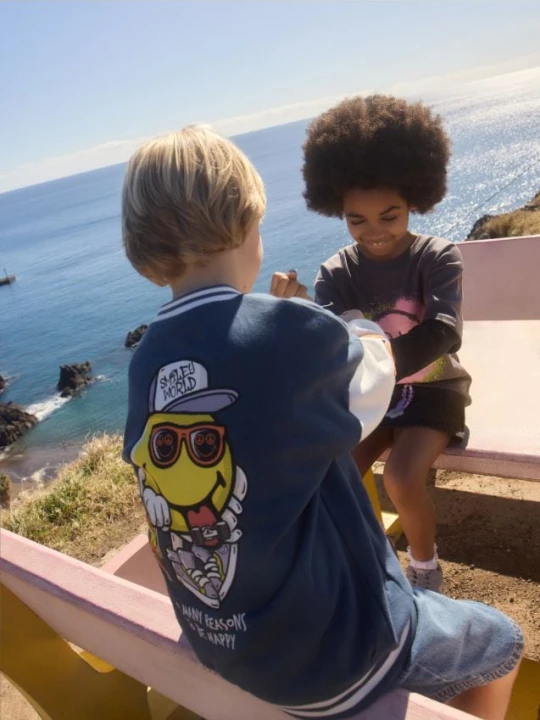 Zdjęcie produktu Reserved - Bawełniana bluza bomber SmileyWorld® - granatowy