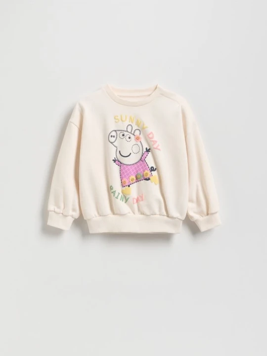 Zdjęcie produktu Reserved - Bawełniana bluza Świnka Peppa - złamana biel