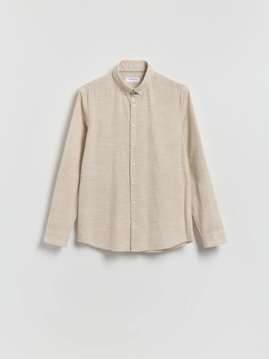 Zdjęcie produktu Reserved - Bawełniana koszula slim fit - beżowy