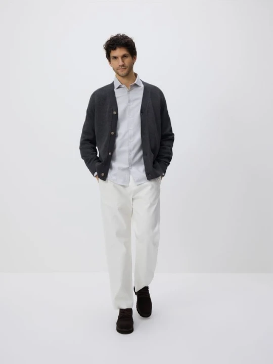 Zdjęcie produktu Reserved - Bawełniana koszula slim fit - jasnoszary