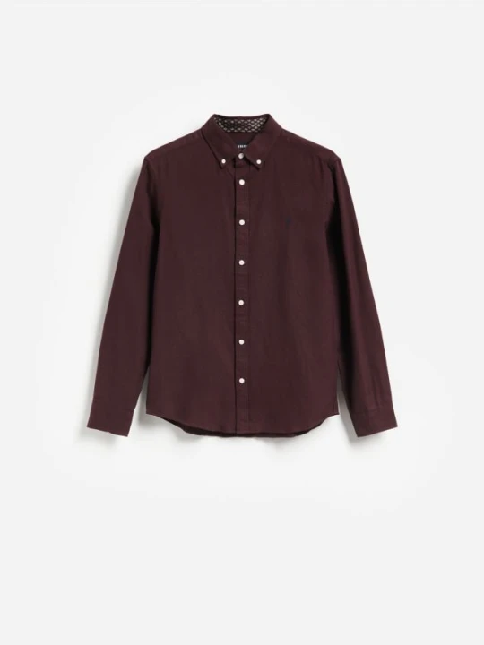 Zdjęcie produktu Reserved - Bawełniana koszula slim fit - mahoniowy