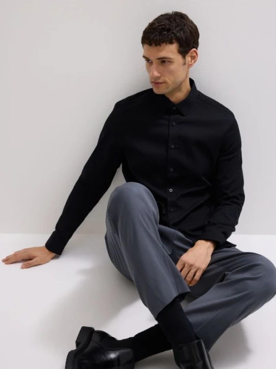 Zdjęcie produktu Reserved - Bawełniana koszula super slim fit - czarny