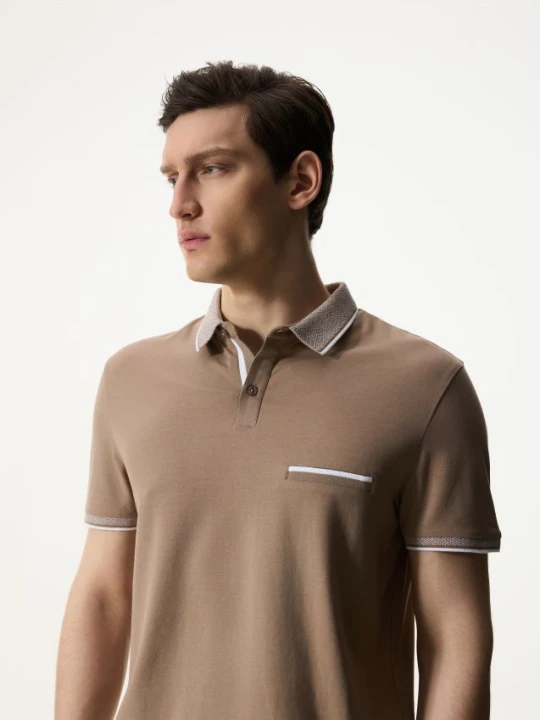 Zdjęcie produktu Reserved - Bawełniana koszulka polo slim - brązowy