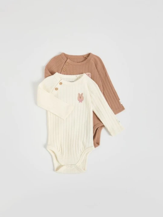 Zdjęcie produktu Reserved - Bawełniane body 2 pack - brązowy