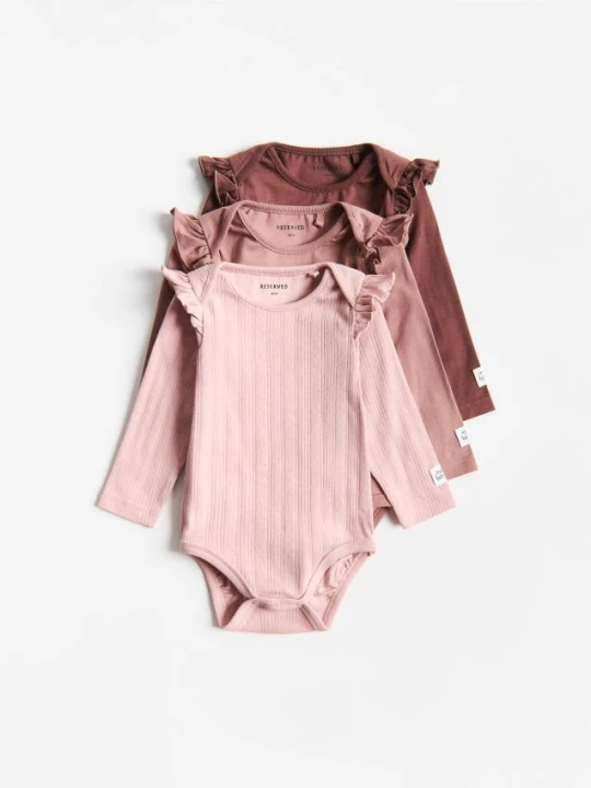 Zdjęcie produktu Reserved - Bawełniane body 3 pack - brudny róż