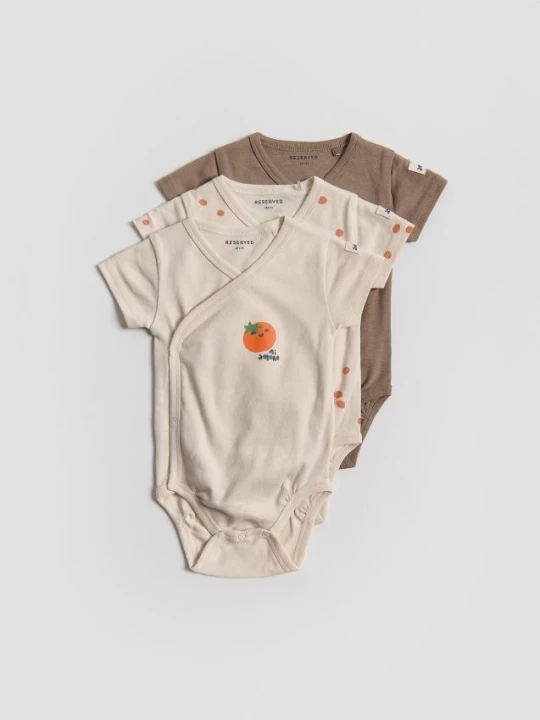 Zdjęcie produktu Reserved - Bawełniane body 3 pack - kremowy