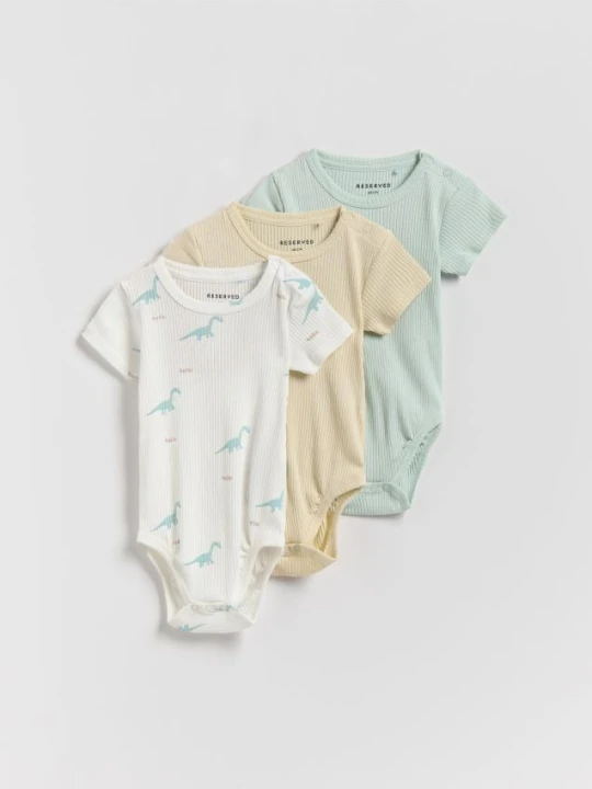 Zdjęcie produktu Reserved - Bawełniane body 3 pack - kremowy