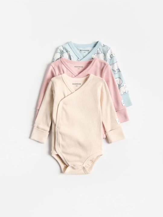 Zdjęcie produktu Reserved - Bawełniane body 3 pack - kremowy