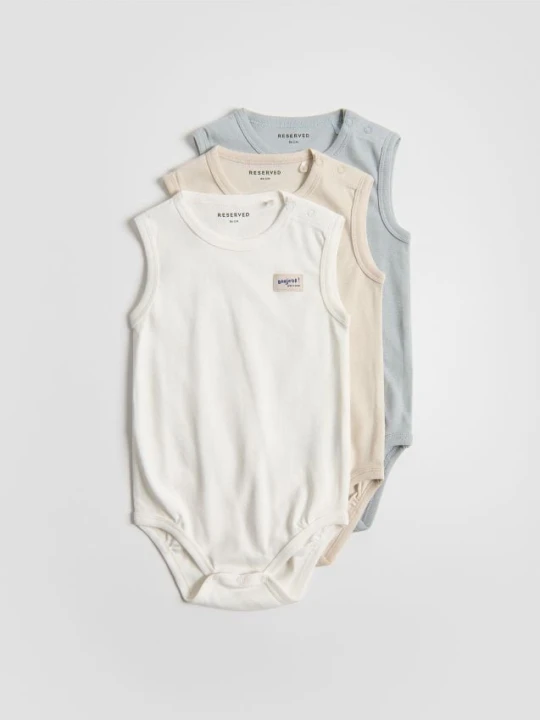 Zdjęcie produktu Reserved - Bawełniane body 3 pack - złamana biel