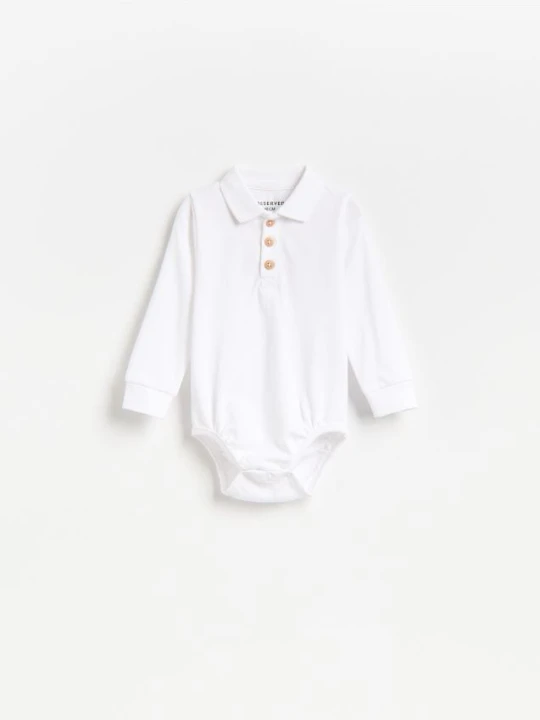 Zdjęcie produktu Reserved - Bawełniane body polo - biały