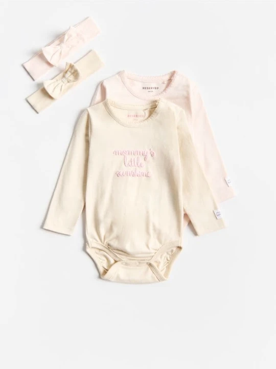 Zdjęcie produktu Reserved - Bawełniane body z opaską 2 pack - wielobarwny