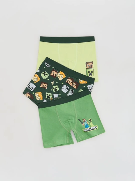 Zdjęcie produktu Reserved - Bawełniane bokserki Minecraft 3 pack - zielony