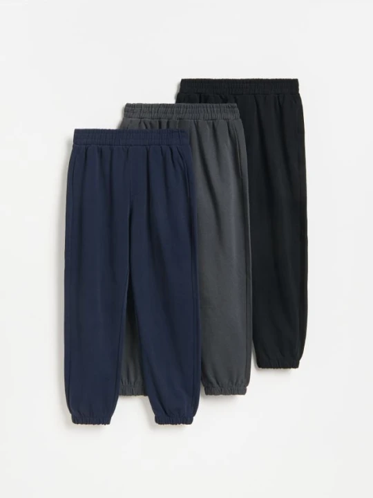 Zdjęcie produktu Reserved - Bawełniane joggery 3 pack - czarny