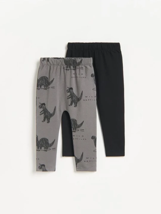 Zdjęcie produktu Reserved - Bawełniane legginsy 2 pack - ciemnoszary