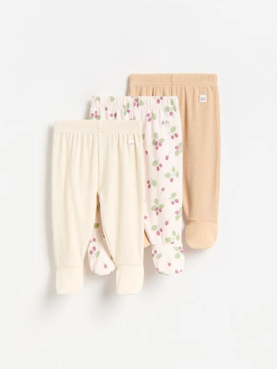Zdjęcie produktu Reserved - Bawełniane legginsy 3 pack - beżowy