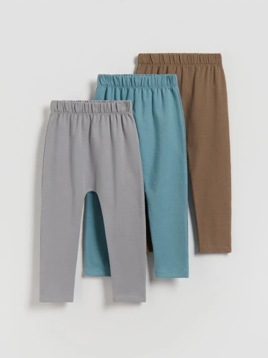 Zdjęcie produktu Reserved - Bawełniane legginsy 3 pack - ciemnobrązowy