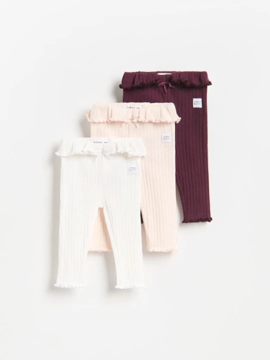 Zdjęcie produktu Reserved - Bawełniane legginsy 3 pack - wielobarwny