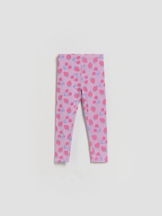 Zdjęcie produktu Reserved - Bawełniane legginsy we wzory - lawendowy