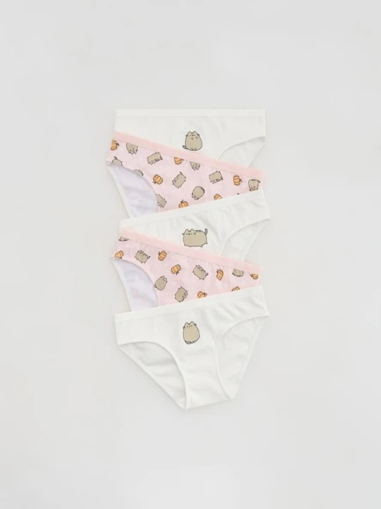 Zdjęcie produktu Reserved - Bawełniane majtki Pusheen 5 pack - złamana biel