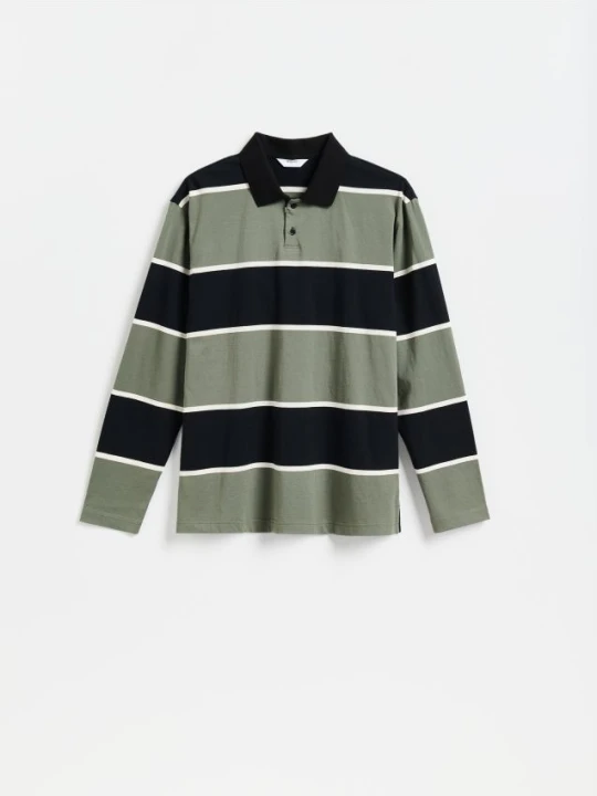 Zdjęcie produktu Reserved - Bawełniane polo comfort fit - ciemnozielony