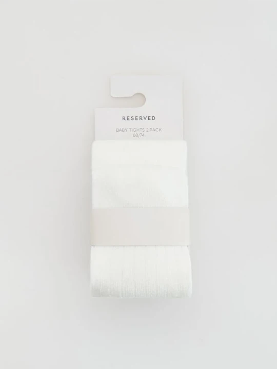 Zdjęcie produktu Reserved - Bawełniane rajstopy 2 pack - złamana biel