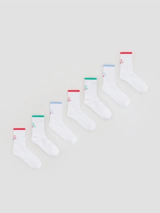 Zdjęcie produktu Reserved - Bawełniane skarpetki 7 pack - biały