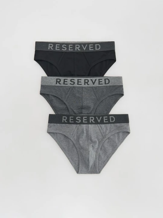 Zdjęcie produktu Reserved - Bawełniane slipy 3 pack - ciemnoszary
