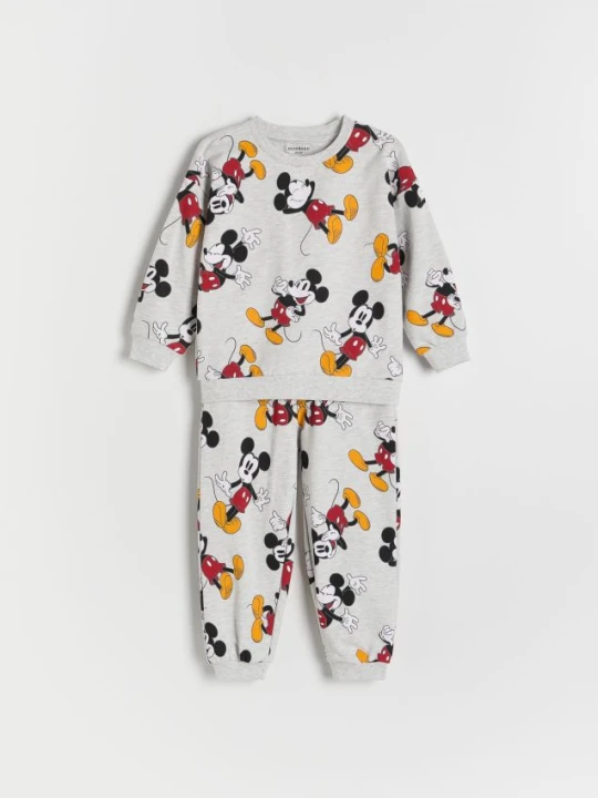 Zdjęcie produktu Reserved - Bawełniany komplet Mickey Mouse - jasnoszary