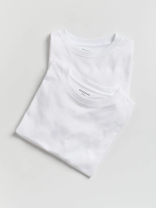 Zdjęcie produktu Reserved - Bawełniany longsleeve 2 pack - biały