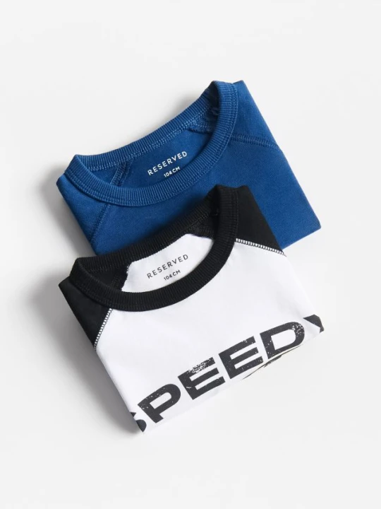 Zdjęcie produktu Reserved - Bawełniany longsleeve 2 pack - niebieski