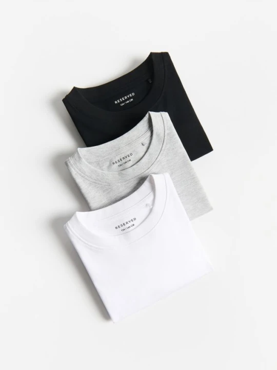 Zdjęcie produktu Reserved - Bawełniany longsleeve 3 pack - biały