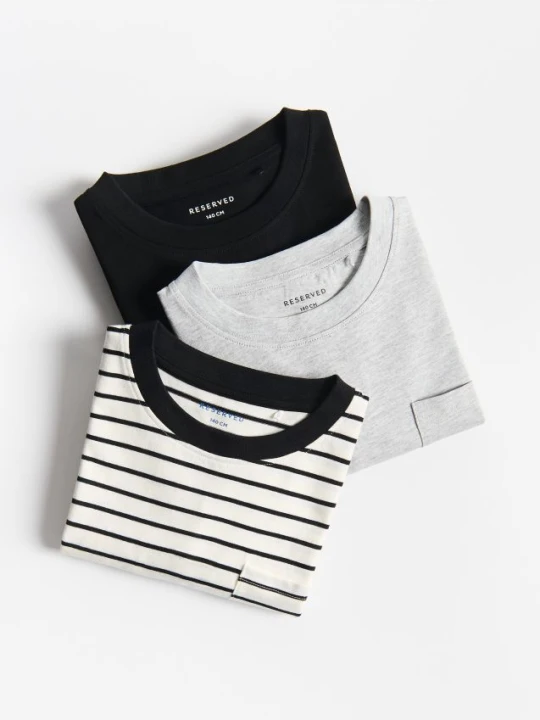 Zdjęcie produktu Reserved - Bawełniany longsleeve 3 pack - czarny