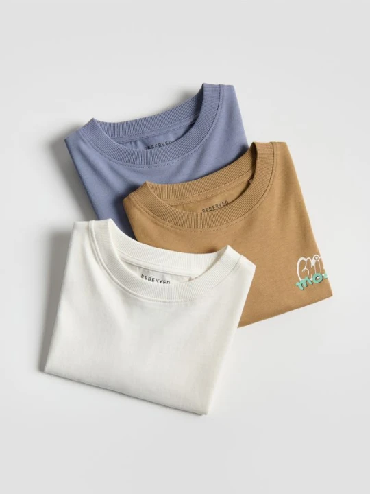 Zdjęcie produktu Reserved - Bawełniany longsleeve 3 pack - fioletowy