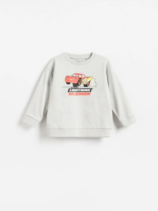 Zdjęcie produktu Reserved - Bawełniany longsleeve Auta - jasnoszary