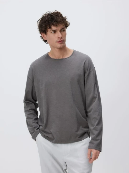 Zdjęcie produktu Reserved - Bawełniany longsleeve - ciemnozielony