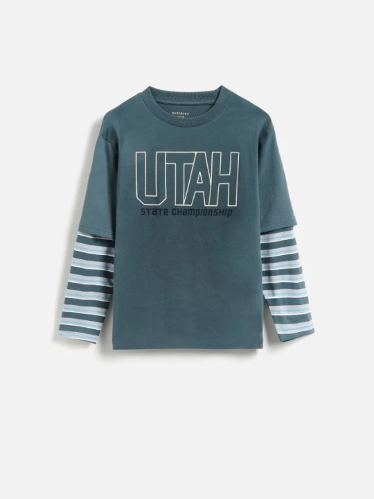 Zdjęcie produktu Reserved - Bawełniany longsleeve - granatowy