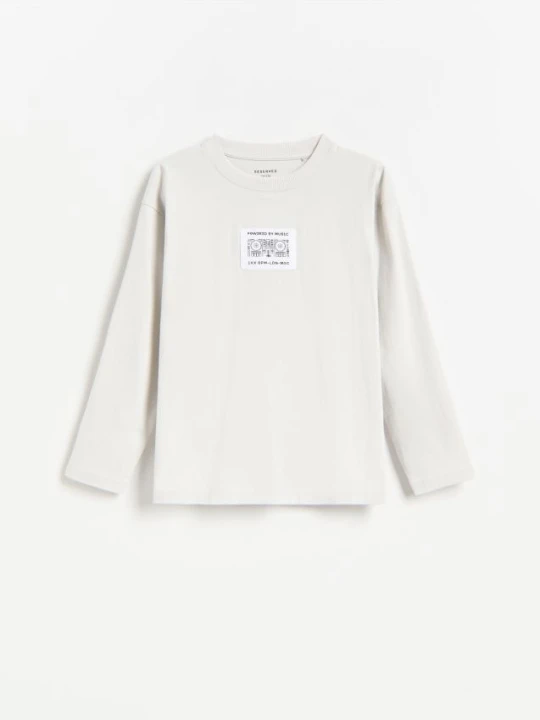 Zdjęcie produktu Reserved - Bawełniany longsleeve - jasnoszary