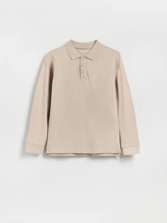 Zdjęcie produktu Reserved - Bawełniany longsleeve polo - beżowy