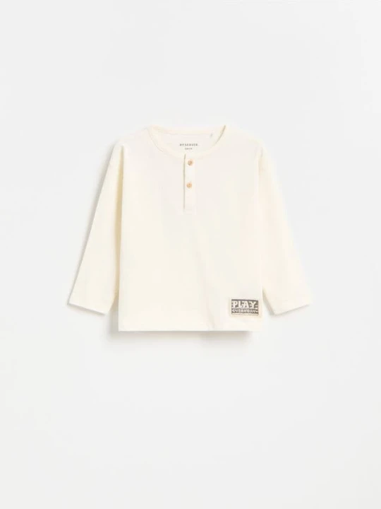 Zdjęcie produktu Reserved - Bawełniany longsleeve - złamana biel