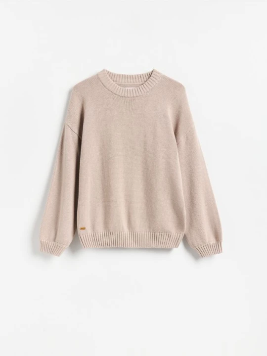 Zdjęcie produktu Reserved - Bawełniany sweter oversize - beżowy