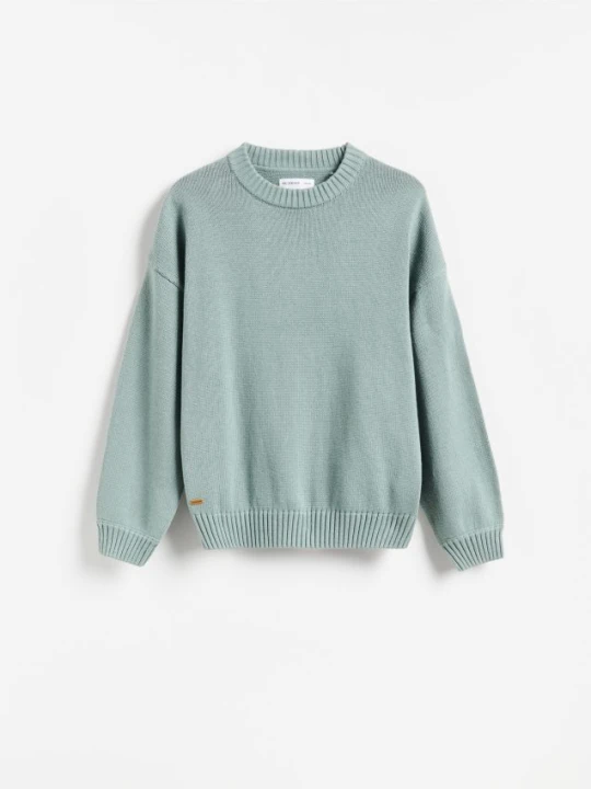 Zdjęcie produktu Reserved - Bawełniany sweter oversize - jasnoturkusowy