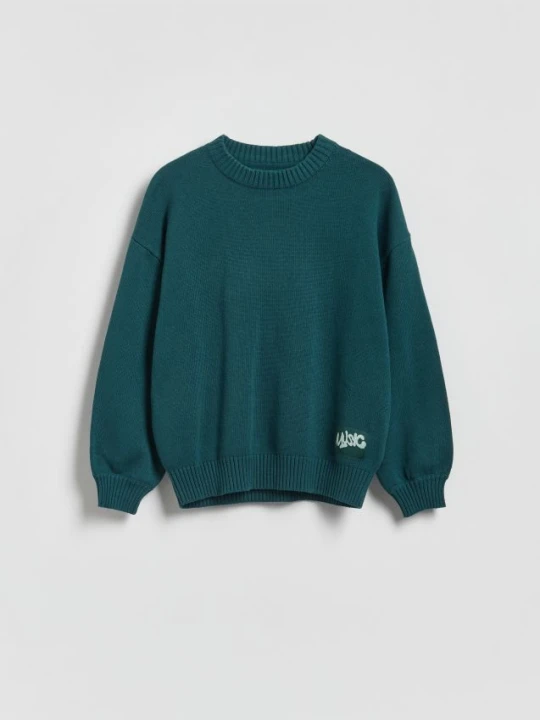 Zdjęcie produktu Reserved - Bawełniany sweter oversize - morski