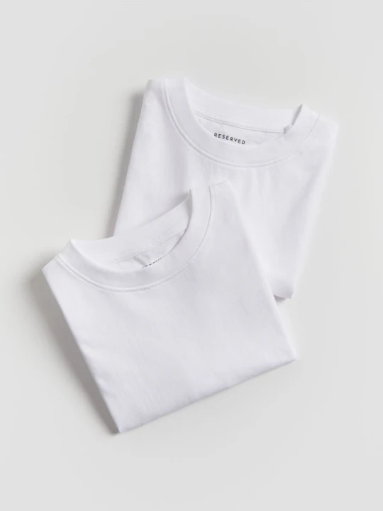 Zdjęcie produktu Reserved - Bawełniany t-shirt 2 pack - biały