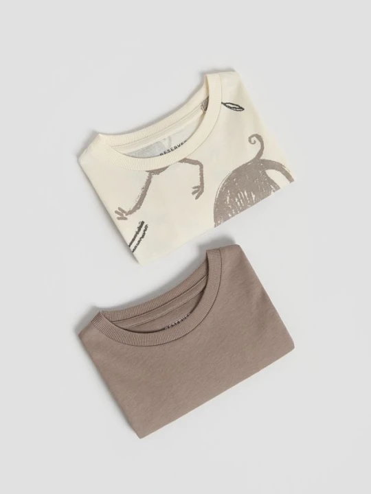 Zdjęcie produktu Reserved - Bawełniany t-shirt 2 pack - złamana biel