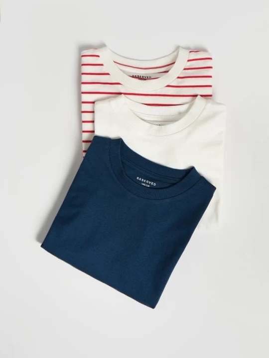 Zdjęcie produktu Reserved - Bawełniany t-shirt 3 pack - czerwony