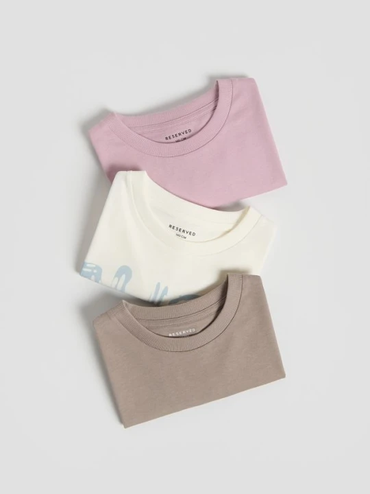 Zdjęcie produktu Reserved - Bawełniany t-shirt 3 pack - fioletowy