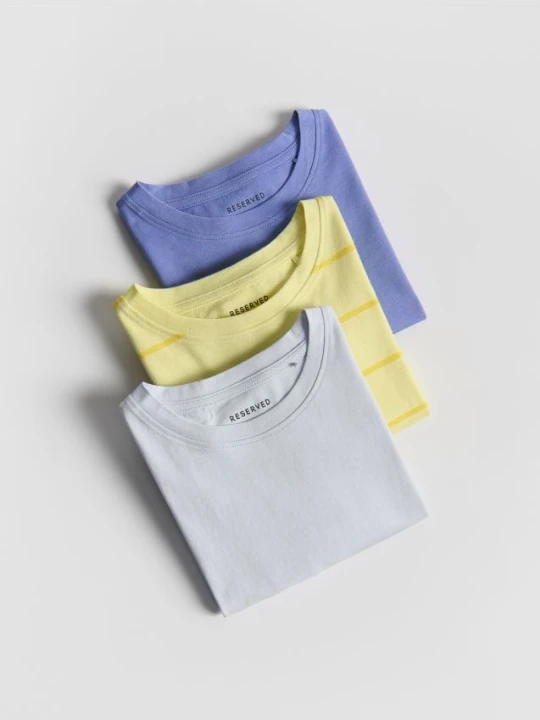 Zdjęcie produktu Reserved - Bawełniany t-shirt 3 pack - lawendowy