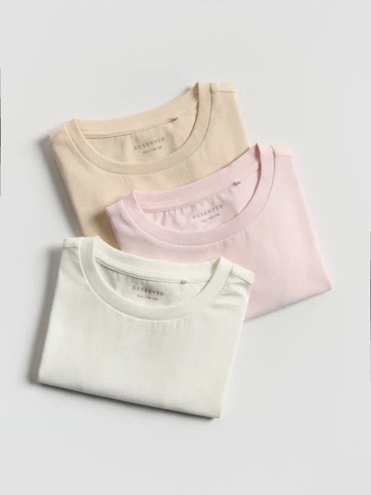Zdjęcie produktu Reserved - Bawełniany t-shirt 3 pack - wielobarwny