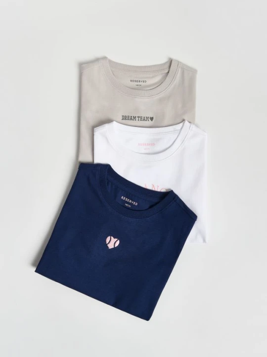 Zdjęcie produktu Reserved - Bawełniany t-shirt 3 pack - wielobarwny