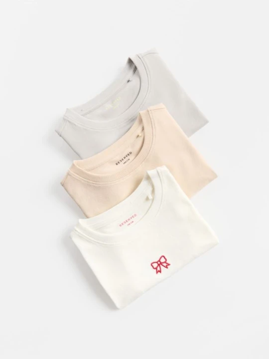 Zdjęcie produktu Reserved - Bawełniany t-shirt 3 pack - wielobarwny